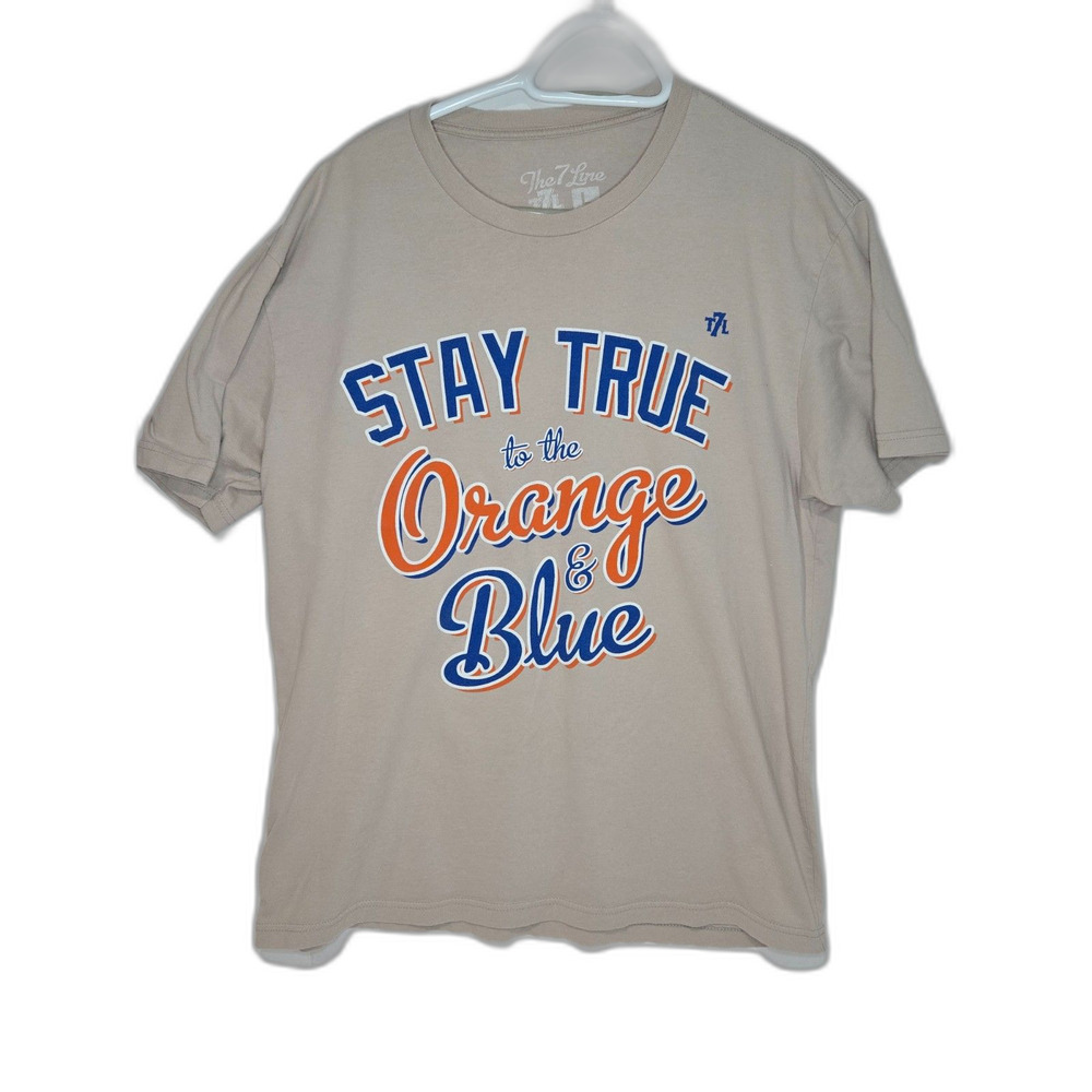 The 7 Line New York Mets Graphic T-Shirt Stay True | Men's Size Large | Beige